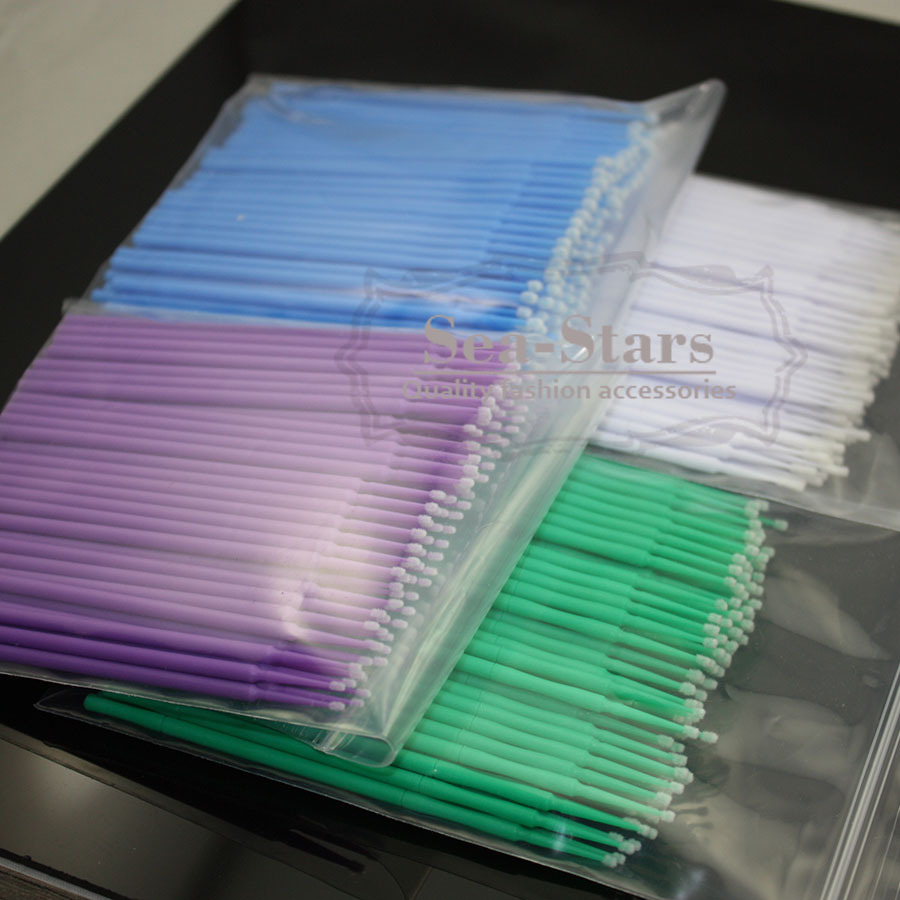 NEW 400 PCS Dental 1.2/1.5/2.0/2.5mm Disposable Micro Applicator Brush Bendable