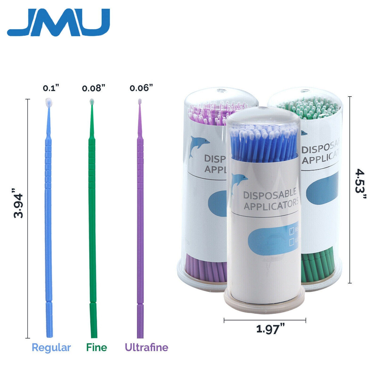 2000/5Boxes Dental Microbrush Micro Brush Applicator Tips Regular/Fine/Ultrafine