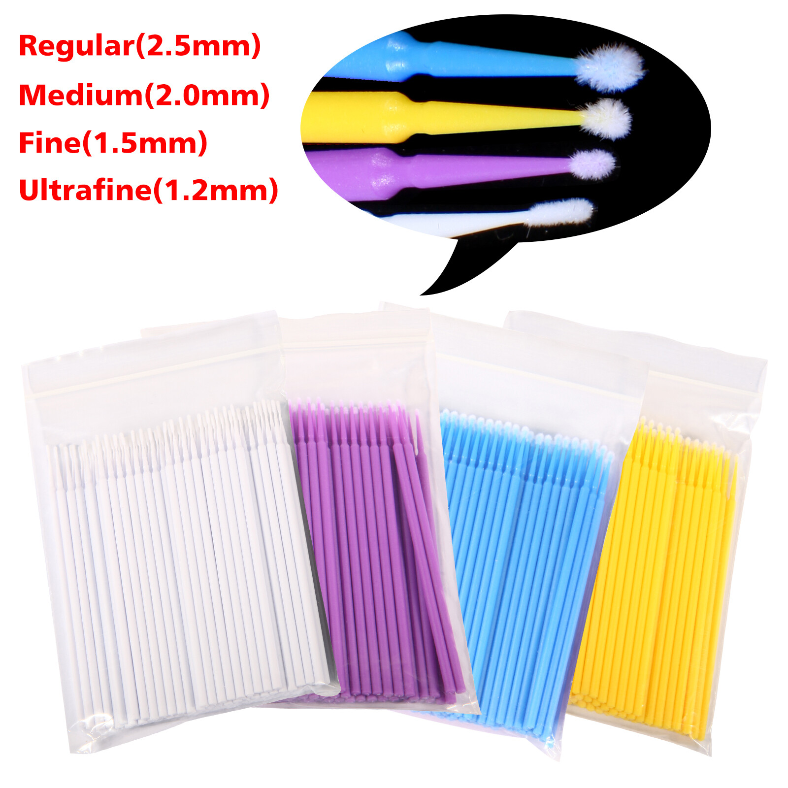Micro Brushes Applicators Microbrush Dental (Regular, Fine, Super Fine) USA